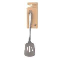 Wheel&Barrow Homewares > Utensils > SLOTTED TURNER Silcon Grey with S/S Handle 31.5x7.8cm