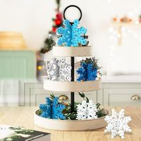 Guasslee 6 Set Snowflake Christmas Table Decorations - 12pcs Blue White Glitter Wooden 3D Snowflake Decor Tabletop Centerpiece for Christmas Party Supplies Home Decor - Walmart.com