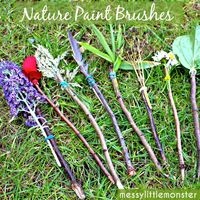 Make nature paint brushes and have fun indulging in a little nature art painting for kids. This is such a fun process art ideas for kids who love bein