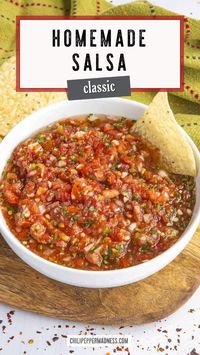 This restaurant-style salsa is crafted with juicy tomatoes, jalapeño, onion, lime, and other ingredients, plus a special twist that makes it extra delicious! Don’t forget to check out my pico de gallo recipe!