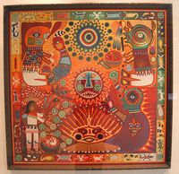 Huichol Yarn Painting by Teyacapan, Mexico