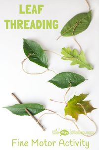 Kids can engage with Nature, get creative and develop their motor skills with this all natural leaf threading activity.