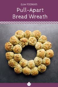 Looking for a low FODMAP roll recipe this holiday season? Try this low FODMAP pull-apart bread wreath! FODMAP Recipes | FODMAP Diet | Low FODMAP Diet | IBS Recipes | IBS Diet | IBS Diet Recipes | Low FODMAP Side Dishes | FODMAP Side Dish Recipes | FODMAP Side Dish Holiday | FODMAP Side Dish Holiday Recipes | Gluten-Free Rolls | Gluten Free Pull Apart Bread #fodmap #glutenfree www.fodmapformula.com