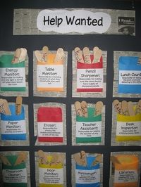 Instead of having the jobs that everyone has in the classroom, I thought this would be a great idea for kids to leave names/notes in the areas they felt they need help in! This would be great feedback as a teacher, and also help me and my students know that everyone can use a little help in something.