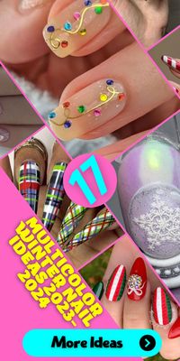 French Tips with a Twist: Winter Multicolor Nails 2023-2024 - Nail Art Trends: Elevate your nail game this winter with chic and trendy winter multicolor nails in 2023-2024. Acrylic enthusiasts, this one's for you! From short pastel nails to long neon designs, these nails are the epitome of style and nail art trends. Explore multicolor trends with shades like blue, green, and black to make a statement with your nail art.