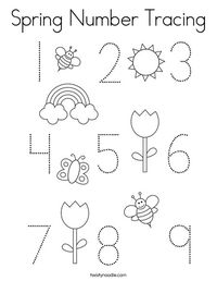 Spring Number Tracing Coloring Page - Twisty Noodle