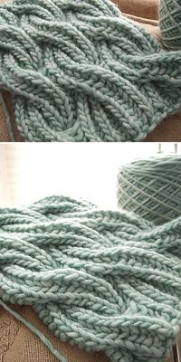 Reversible Cabled Brioche Stitch Scarf - Free Pattern