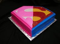 Little girl wanted a super girl party but wanted the boys to have superman.  Mom asked for this combo.  I added lots of glitter to make it extra girly for her - she was turning 4!  When she saw it, I heard her tell her mom that I must be magical!