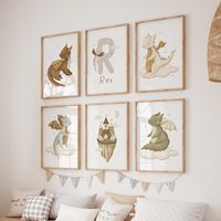 Transform your Childs room into a magical kingdom with our set of 6 Personalised Dragon wall art. These quirky creatures will add a playful touch to any nursery or bedroom. Customise with your Childs name for a truly unique piece of decor. Let their imagination take flight with these charming dragons!