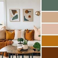 Find the perfect color scheme for your cozy living room!  Brighten it up, make it feel calming, or go bold - we've got inspiring palettes for small spaces.   #livingroom #decor #colorpalette