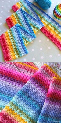 Granny Stripe Stitch Crochet Ideas and Free Patterns | Crochetpedia