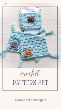 A fun pattern set for a coffee cozy and mug rug. Quick and easy patterns with fast round/row repeats. Nice texture.