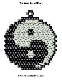 Brick Stitch Bead Patterns Journal: Free Yin Yang Earring Brick Stitch Bead Pattern