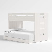 Abridged White Glaze Wood Kids Twin Over Full Bunk Bed Frame With Right Ladder + Reviews | Crate & Kids