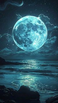 Aesthetic Lock Screen Wallpaper Beach Moon Night