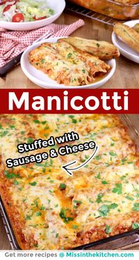 Add this baked manicotti to your dinner menu the next time you are craving Italian food. It's so hearty and delicious and is always a hit with our entire family. 