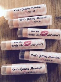 Kiss the Single Life Goodbye. Lip Balm Bachelorette Party Favors