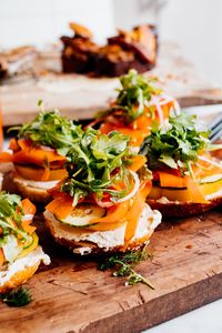 Vegan Bagel Sandwich with Carrot Lox and Cashew Cream Cheese - Christiann Koepke