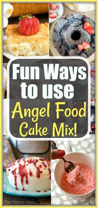 Fun angel food cake mix recipes are here! How to use a box of angel food cake in a variety of dessert recipes mixed with fruit and other goodies. 