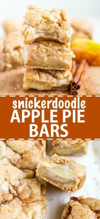 Sweet and gooey snickerdoodle apple pie bars are the perfect fall dessert. The base layer is a snickerdoodle bar topped with cinnamon-spice apple pie filling and topped with more snickerdoodle. This delicious fall recipe from What Molly Made is delicious served warm with ice cream!