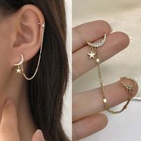 Longue Boucle d'Oreille Lune Femme Étoile Matière: alliage métallique Convient pour femme et fille Garanti sans allergène Produit très travaillé