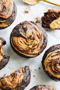 Chocolate Peanut Butter Swirl Muffins