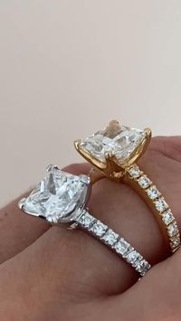 Discover the Katerina 3.00ct Lab Diamond Princess Cut Engagement Ring available in Platinum, 18k White and Yellow Gold