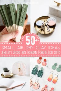 Looking for cute, fun and EASY small clay projects? Need ideas for beginners to advanced? We have a HUGE list of inspiration, ideas and tutorials. These air dry clay ideas are great for adults, teens or kids! Modern, unique and useful ideas to make and sell! We have ideas for art, decor, charms, crafts and DIY gifts that you'll be proud of!