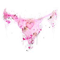 womb art, uterus art, watercolor by Emma Plunkett