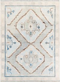 Light Blue 7' 4 x 10' 2 Hand Knotted Moroccan Wool Rug | Rugs.com