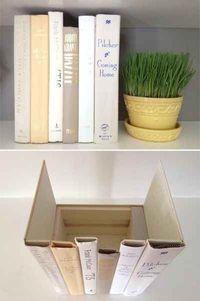 41 Creative DIY Hacks To Improve Your Home. you could hide things in the books