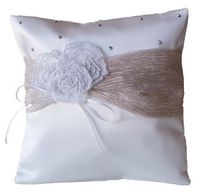 Personalised Rose Gold Wedding Ring Cushion to buy on-line at