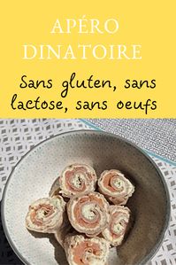 Recette simple sans gluten, sans lactose, sans œufs de wrap au saumon pour un apéritif dînatoire, un brunch. Une idée de repas rapide et convivial. #apérosansgluten #recettesanslactose