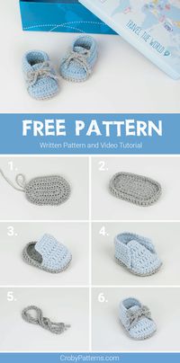 Crochet Baby Sneakers by Croby Patterns