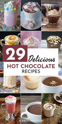 Lots of delicious hot chocolate recipes to warm up with when it’s chilly! There are just so many delicious flavors to try out! #Hotchocolate #recipes