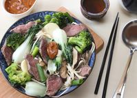 Main Dish Miso Duck Soup with bok choy - Canards du Lac Brome