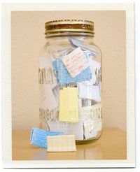 Adding memories throughout the year and then read on New Years Eve.      Cute idea 