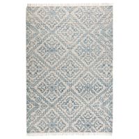 BEFODRAN rug, high pile, light blue/handmade, 5 ' 3 "x7 ' 7 ". The mix of wool and cotton combined with the raised floral pattern gives this rug a decorative expression and a nice feel. A handwoven work of art that goes perfectly on the floor in the living room. Use surface/ Weft: 54 % wool.