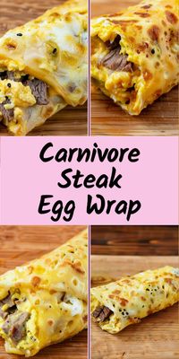 Tasty and carnivore friendly steak egg wraps! Easy to make and packed with protein and flavor. Follow me for more carnivore breakfast ideas! Pin this recipe for later.