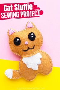 This easy cat sewing project is perfect for making a backpack charm or keychain - an easy gift for the cat lover in your life.