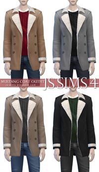 jinglestartk:[JS SIMS 4] Mustang Coat Outfit Mesh edit by me Male - YoungAdult to Elder / 4 colors FullBody : Outerwear Category : Everyday package format available custom thumbnails included. » DOWNLOAD « please tag “jinglestartk” if you use this, and I’ll reblog your post, thank you <3