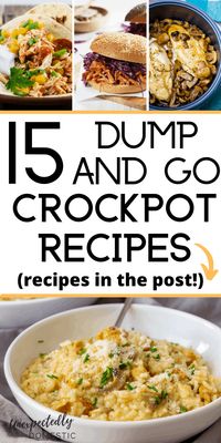 15 super easy slow cooker dump meals! These no preparation crockpot dump recipes come together SO quick and easy. They cook themselves while you’re busy doing other things!