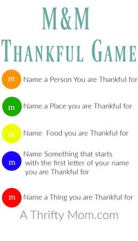 M&M Thankful Game – Fun quick game of expressing gratitude