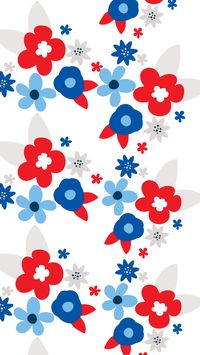 Red White and Blue Floral Smart Phone Wallpaper