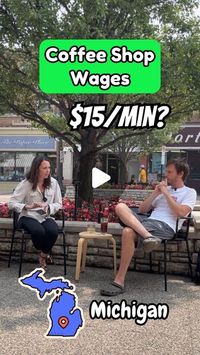 Sidewalk TV on Instagram: "Lake Michigan coffee shop wages ☕️ for context this was summer 2023 
#coffeeshop #smallbusiness #michigan #smallbusinessowner"