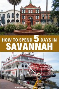 5 Days in Savannah: The Perfect Day-By-Day Itinerary. The best things to do in Savannah Georgia on your weekend getaway. This US city is small but has a lot to offer visitors. Here are a few of the best Savannah restaurants and historical sights that you must see. Savannah Georgia is a great place to visit with kids or without kids. Find the best places to stay and the best tours to take in Savannah GA worth the money. With this Travel Guide make the most of your trip to Savannah Georgia!