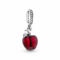 Bring a vivid red pop of colour to your look with the Murano Glass Red Apple Dangle Charm. Hand-finished in Sterling Silver, this charm features red Murano glass in the shape of an apple with a delicate heart-shaped stem and textured leaf detail. The bail is decorated with glittering clear cubic zirconia for an extra dose of sparkle. In addition to brightening up any look with its rich red hue, this apple charm symbolises knowledge and a love of nature. Comes with a Free Pandora Pouch