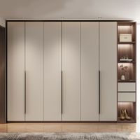 Hinged Wardrobe Cabinet Engineered Wood Wardrobe Armoire for Home