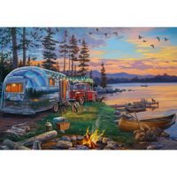 PRICES MAY VARY. An Artwork for Your Home: Featuring Camping Reflections by Darrell Bush, this LED wall art displays a trailer camped by the lake with the sun setting in, showcasing the peace that nature brings Light Up Wall Decor: This nature wall decor features flickering fiber optic lights to bring the artwork to life and spruce up your kitchen, bedroom, or home with a unique landscape wall art Crafted to Last: With energy-efficient lights and durable canvas on an MDF backing, this wall decor