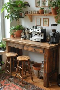 Discover creative home coffee bar station ideas. Transform a corner into your perfect brew haven with these inspiring home coffee bar setup ideas.